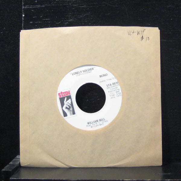 William Bell - Lonely Soldier 7" VG+ STA-0070 White Promo 1970 USA Vinyl 45 - Shuga Records
