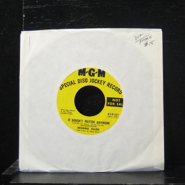 Michael Allen - It Doesn't Matter Anymore 7" VG+ K14181 Promo 1970 Vinyl 45 - Shuga Records