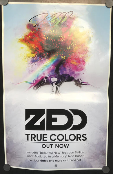 Zedd - True Colors 14" x 22" VG+Promo Poster Signed - Shuga Records