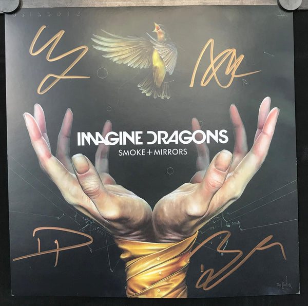 Imagine Dragons Smoke + Mirrors 12" x 12" VG+ Signed Promo Poster - Shuga Records