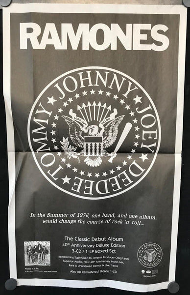 Ramones - 40th Anniversary 14" x 22.875" VG+ Promo Poster - Shuga Records