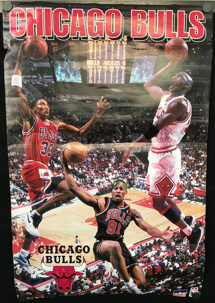 Chicago Bulls - Pippen, Rodman, And Jordan 22.25" x 34" VG Poster - Shuga Records