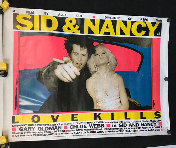 Sid And Nancy 40" x 30" VG+ Movie Promo Poster Original 1986 - Shuga Records