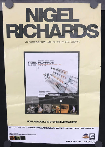 Nigel Richards - A Contemporary Mix For The Whistle 3 Party 12" x 18" VG Poster - Shuga Records