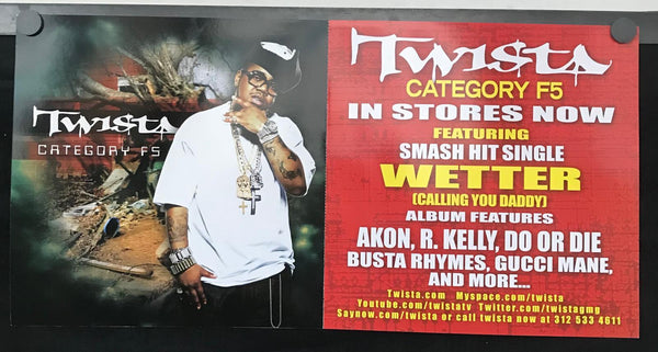 Twista - Category F5 12" x 24" VG+ 2009 Promo Poster - Shuga Records