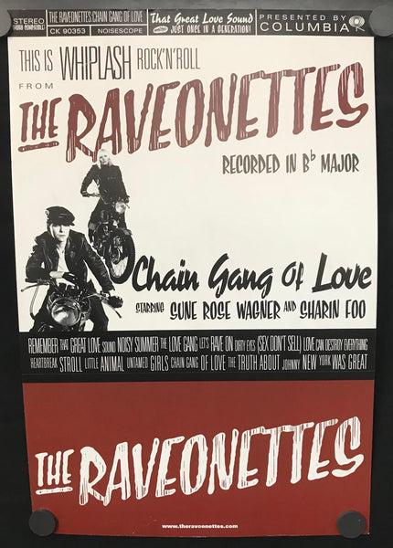 The Raveonettes  Chain Gang Of Love 12" x 18" VG+ Poster 2003 Promo - Shuga Records