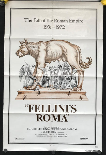 Fellini's Roma 27" x 40.5" Movie Poster 1972 - Shuga Records