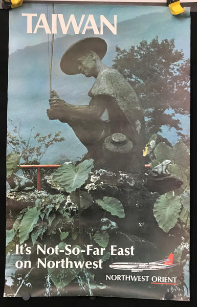 Northwest Airlines Taiwan 25" x 40" Vintage Promo Poster - Shuga Records