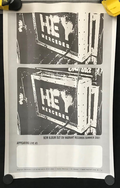 Hey Mercedes  Everynight Fire Works 11" x 17" VG 2001 Promo Poster - Shuga Records