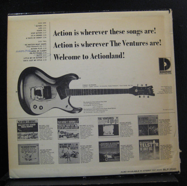 The Ventures - Where The Action Is LP VG+ BLP 204 0Mono White Promo Record - Shuga Records
