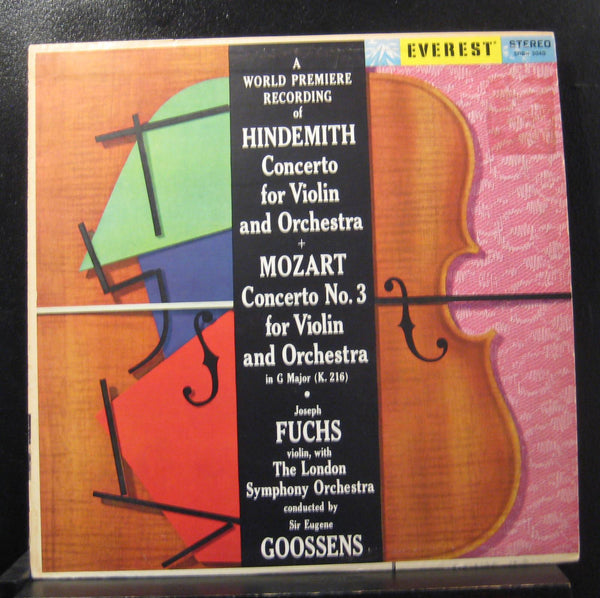 Hindemith / Mozart, Fuchs, Goossens - Concerto No. 3 LP VG+ SDBR 3040 Everest - Shuga Records
