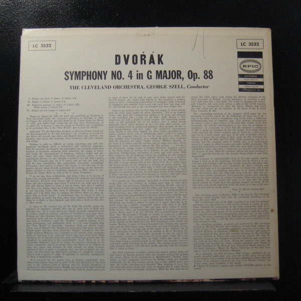 George Szell - Dvorak Symphony No. 4 In G Major LP VG+ LC 3532 Promo Record - Shuga Records