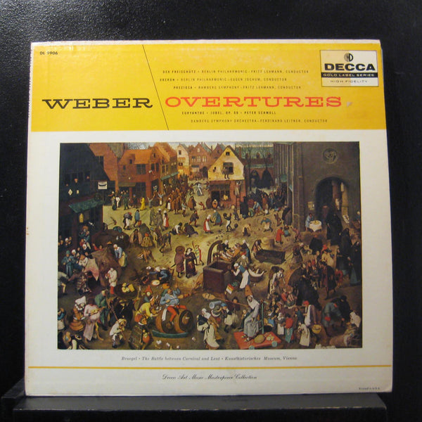 Berlin Philharmonic Orchestra - Weber Overtures LP VG+ DL 9906 Pink Promo - Shuga Records