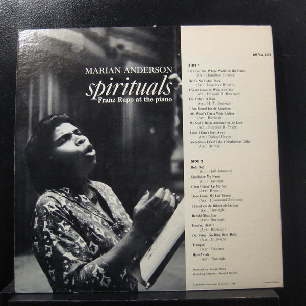 Marian Anderson, Franz Rupp - Got The Whole World In His Hands LP VG+ LSC-2592 - Shuga Records