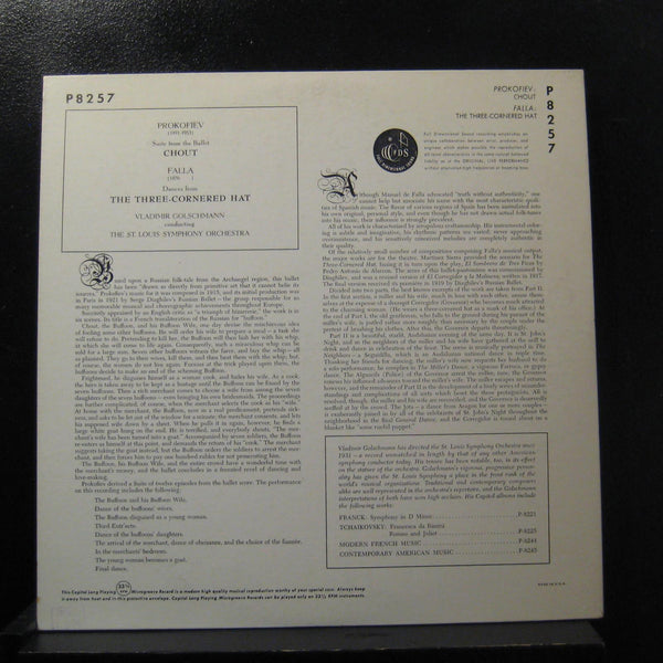 Vladimir Golschmann - Prokofiev Chout Ballet LP VG+ P-8257 Mono 1st Vinyl Record - Shuga Records