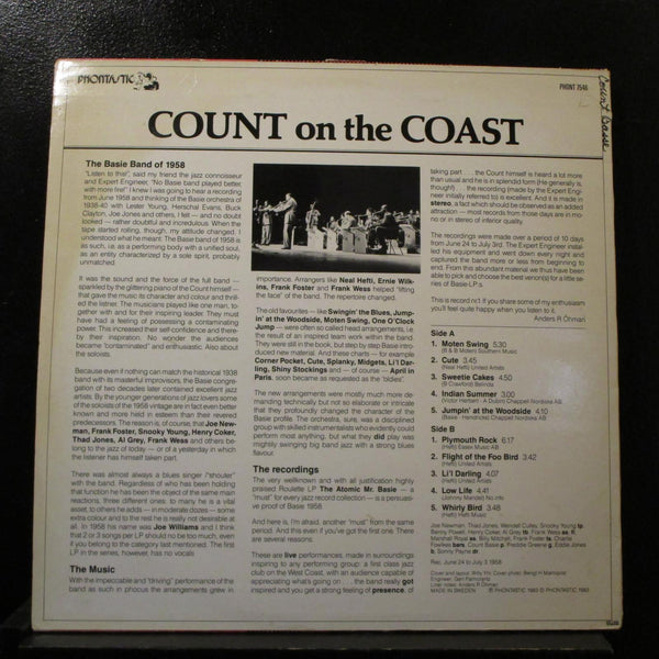 Count Basie - Count On The Coast LP VG+ PHONT 7546 Sweden 1st Vinyl Record - Shuga Records