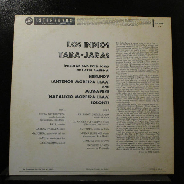 Los Indios Taba-Jaras - Popular Folk Songs Of Latin America LP VG+ STPL 515.080 - Shuga Records