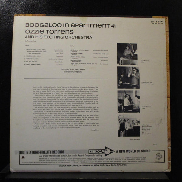 Ozzie Torrens - Boogaloo In Apartment 41 LP VG+ DL 4830 Mono Vinyl Record - Shuga Records