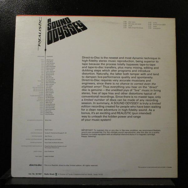 A Sound Odyssey Orchestra - A Sound Odyssey LP VG+ 50-1007 D2D Vinyl Record - Shuga Records