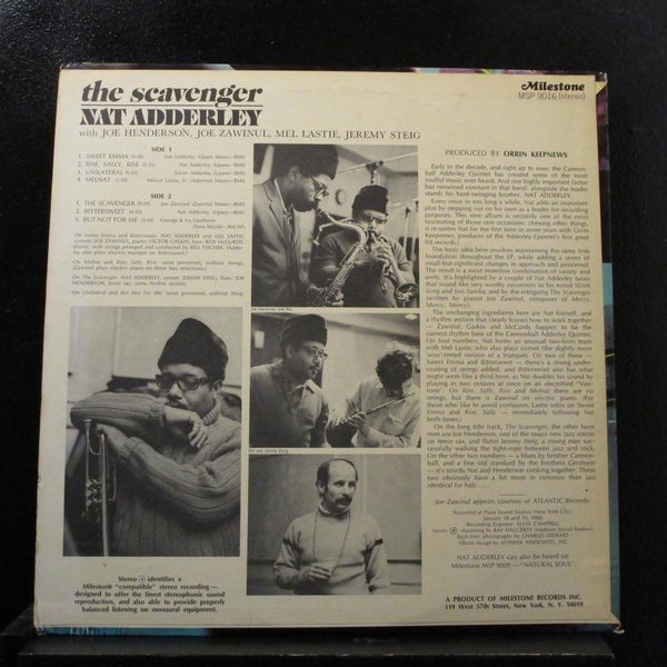 Nat Adderley - The Scavenger LP VG+ MSP 9016 Milestone 1968 USA Vinyl Record - Shuga Records