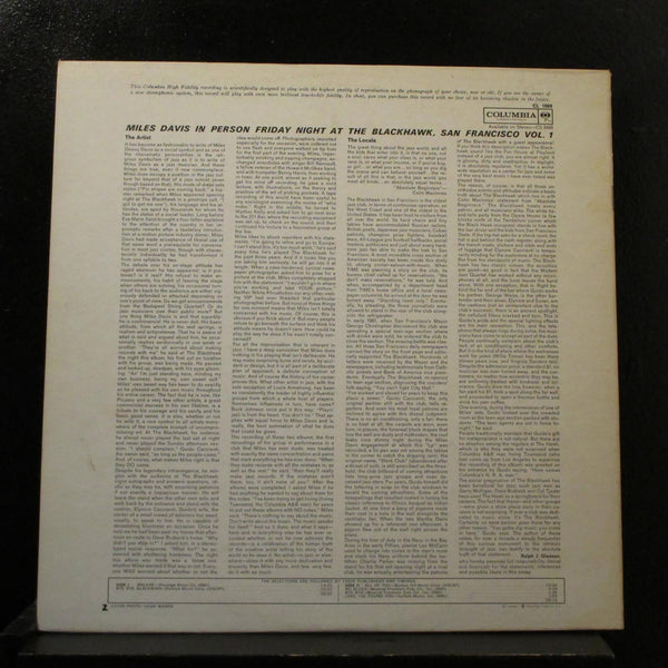 Miles Davis - In Person Blackhawk, San Francisco, Vol I LP Mint- CL 1669 Mono 6i - Shuga Records