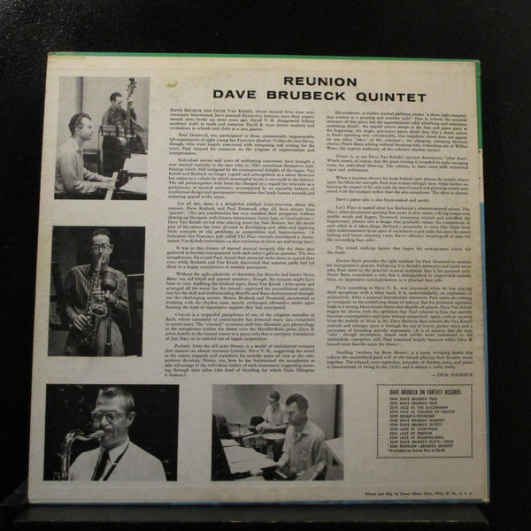 Dave Brubeck Quintet - Reunion LP VG+ 3268 Mono 1958 Red Vinyl Record - Shuga Records