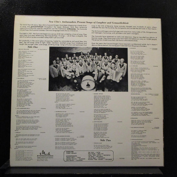 The Concord Singers - Musikkanten Aus Neu Ulm LP VG+ MC-4387 Vinyl 1975 Record - Shuga Records