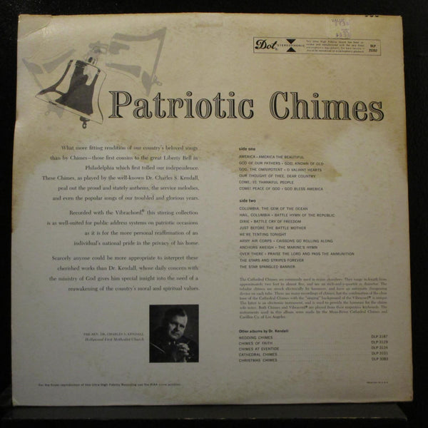 Dr. Charles Kendall - Patriotic Chimes LP VG+ DLP 25202 Usa 1960 1st Record - Shuga Records