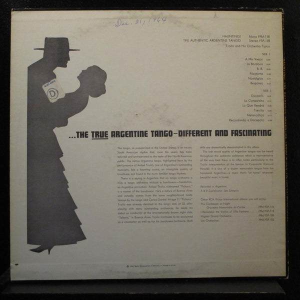 Troilo - Haunting! The Authentic Argentine Tango LP VG+ FSP 118 Record Rare - Shuga Records