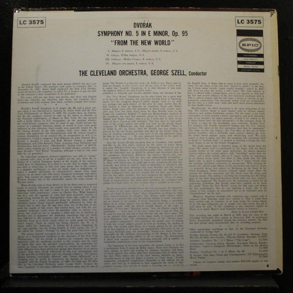Dvorak, George Szell - Symphony No. 5 In Em From The New World LP Mint- LC 3575 - Shuga Records