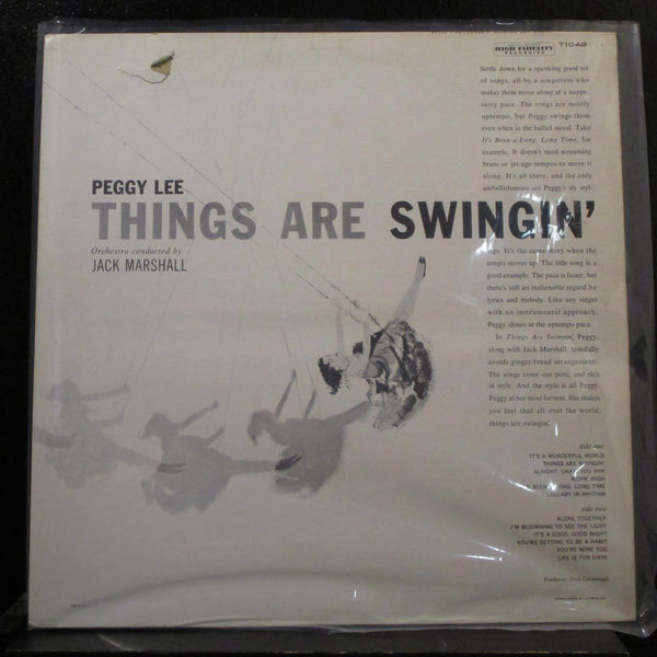 Peggy Lee - Things Are Swingin' - No LP / Just Cover & Transparency Print Insert - Shuga Records