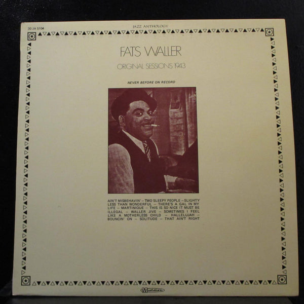 Fats Waller - Original Sessions 1943 LP Mint- JA 5104 Mono France Vinyl Record - Shuga Records