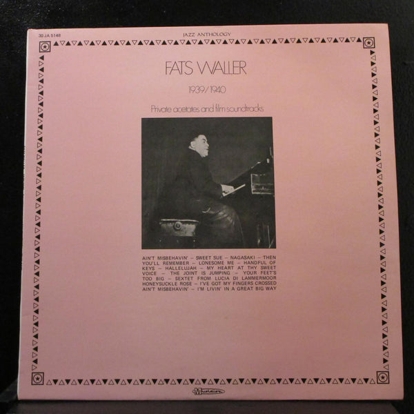 Fats Waller - 1939/1940 - Privates Acetates & Film Soundtracks LP Mint- JA 5148 - Shuga Records