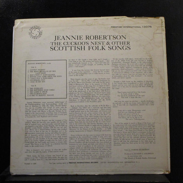 Jeannie Robertson - Cuckoos Nest & Other Scottish Folk Songs LP VG INT-13075 1st - Shuga Records