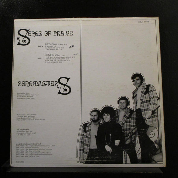 The Songmasters - Songs Of Praise LP VG+ S80-1116S Private MN Christian - Shuga Records