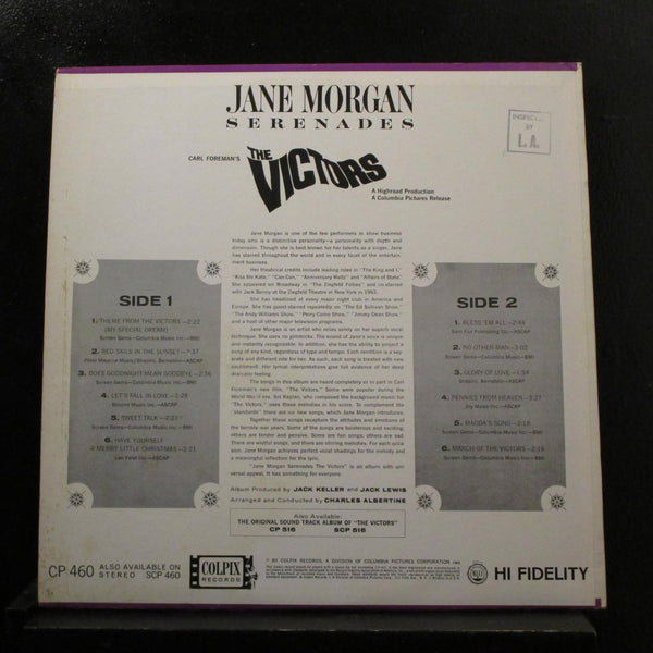 Jane Morgan - Jane Morgan Serenades The Victors LP VG+ CP-460 Mono 1st Record - Shuga Records