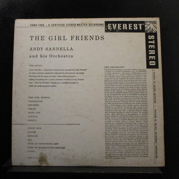 Andy Sannella And His Orchestra - The Girl Friends LP VG+ SDBR 1005 1st Belock - Shuga Records