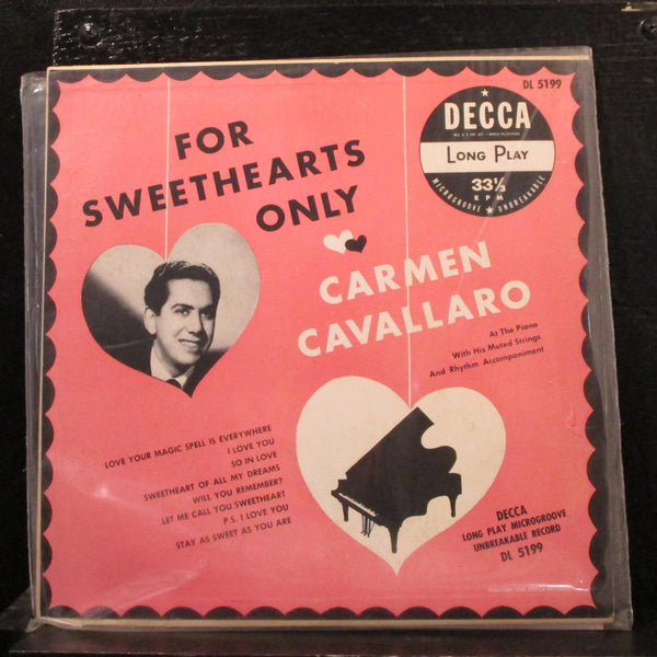 Carmen Cavallaro - For Sweethearts Only 10" LP VG+ DL 5199 Mono Vinyl Record - Shuga Records