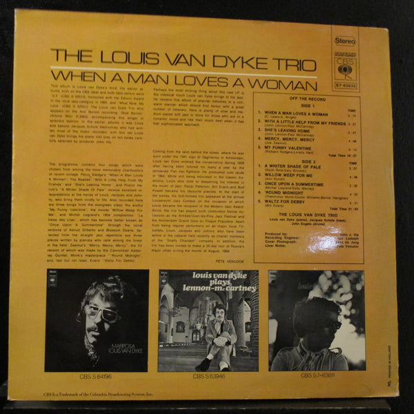 The Louis Van Dyke Trio - When A Man Loves A Woman LP VG+ S7-63833 1st Holland - Shuga Records