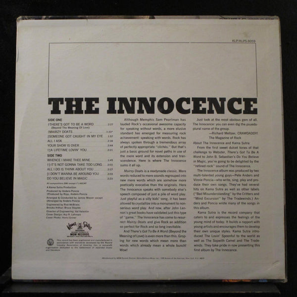 The Innocence - The Innocence LP New Sealed KLP-8059 Mono 1967 Vinyl Record - Shuga Records