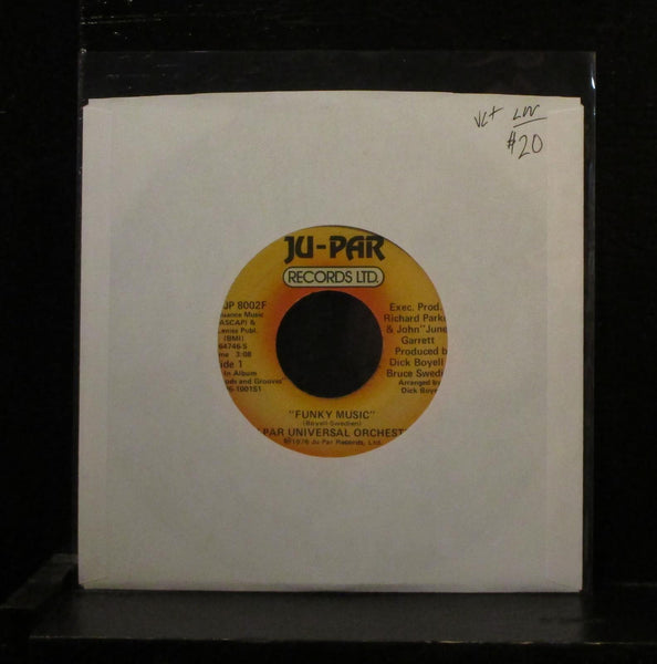 Ju-Par Orchestra - Funky Music / Time 7" VG+ Vinyl 45 1976 JP 8002F label wear - Shuga Records