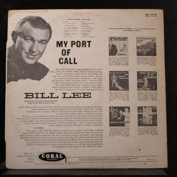 Bill Lee - My Port Of Call LP VG+ CRL 57137 Mono 1957 Coral USA Vinyl Record - Shuga Records