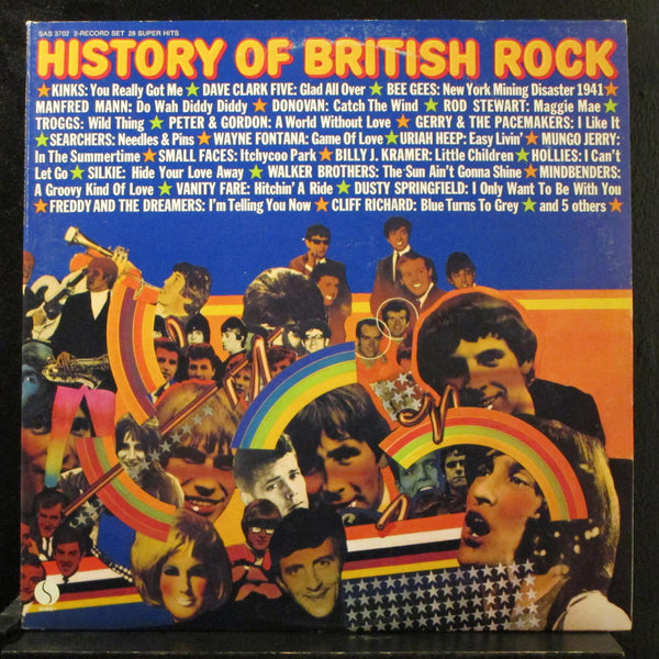 Various - History Of British Rock 2 LP VG+ SAS-3702 Sire 1974 USA Vinyl Record - Shuga Records