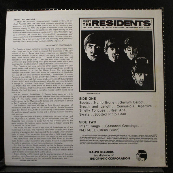 The Residents – Meet The Residents (1974) - VG+ LP Record 1977 Ralph USA Vinyl - Electronic / Experimental - Shuga Records