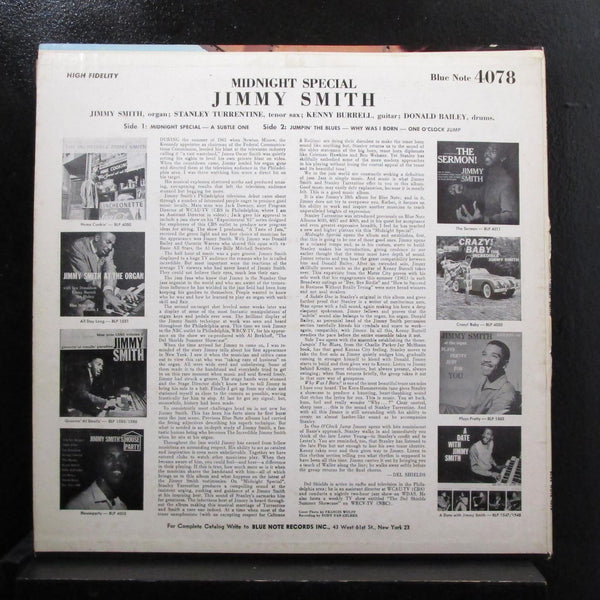 The Incredible Jimmy Smith - Midnight Special LP VG BLP 4078 Mono Microgroove - Shuga Records