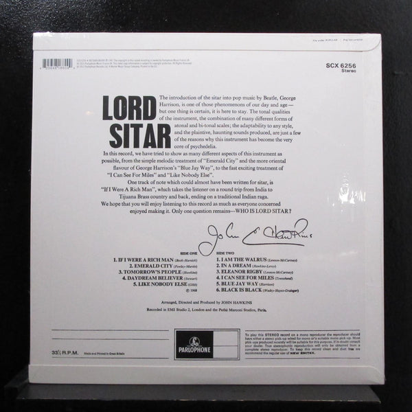 Lord Sitar - Lord Sitar LP Mint- SCX 6256 Green 180 Gram Vinyl Record RSD 2015 - Shuga Records