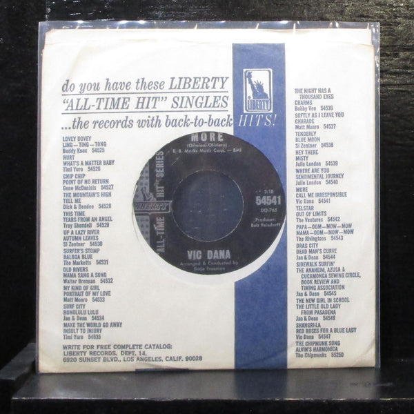Vic Dana - More / Call Me Irresponsible 7" Mint- Vinyl 45 Liberty 54541 USA - Shuga Records