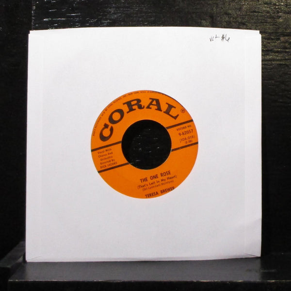 Teresa Brewer - The One Rose / Satellite 7" VG+ Vinyl 45 Coral 9-62057 USA 1958 - Shuga Records