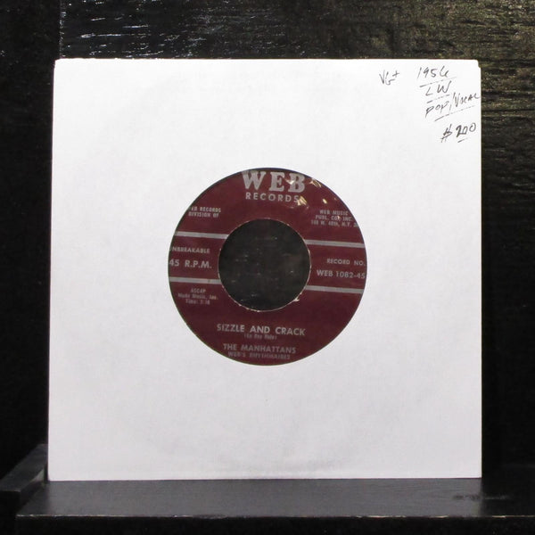 The Manhattans - Sizzle And Crack / Kiki 7" VG+ Vinyl WEB 1082-45 USA 1956 - Shuga Records