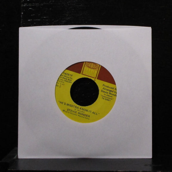 Stevie Wonder - Sir Duke / He's Misstra Know-It-All 7" VG+ Vinyl 45 T 54281F USA - Shuga Records